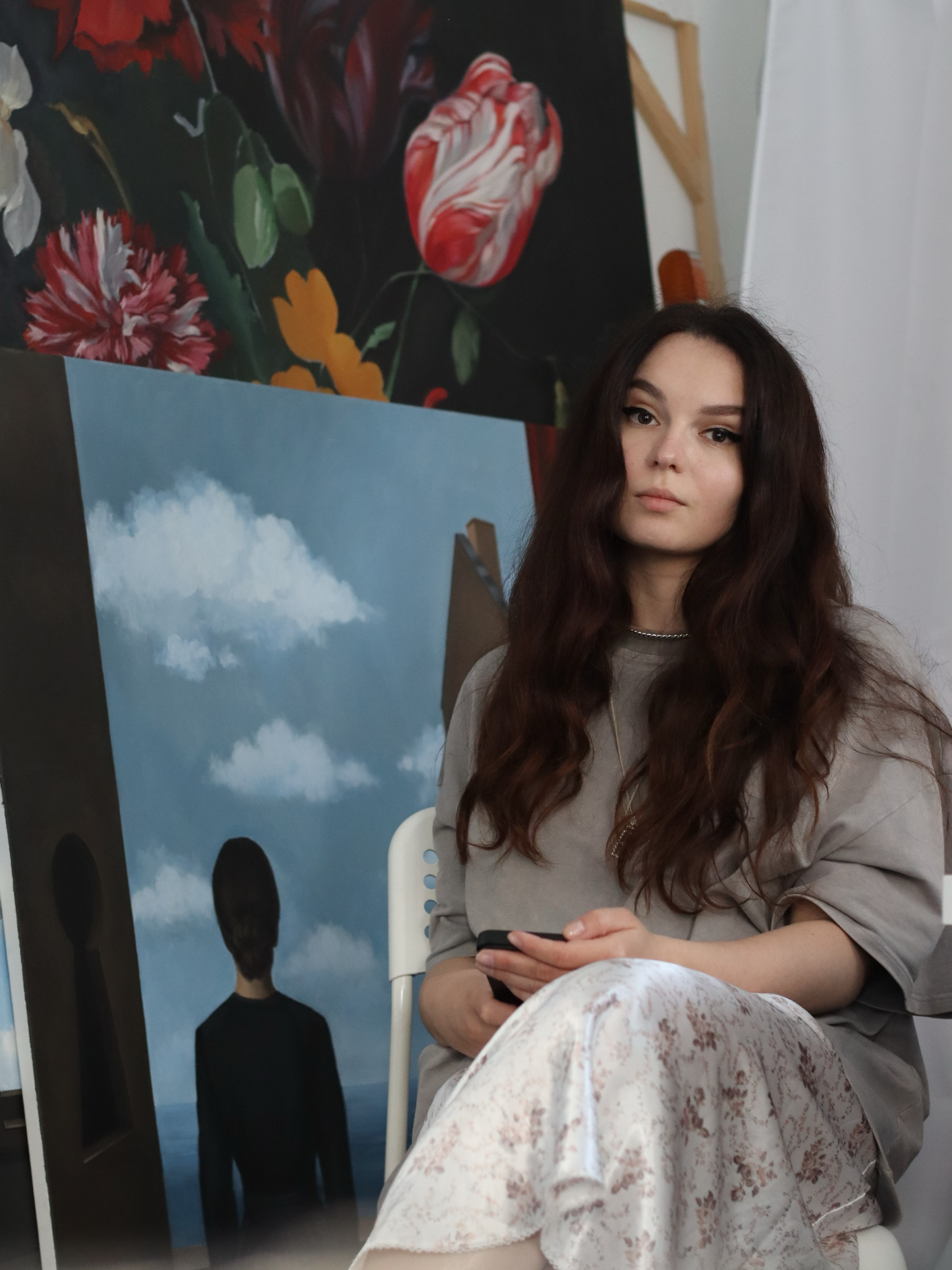 Valeriia Koiava in her studio